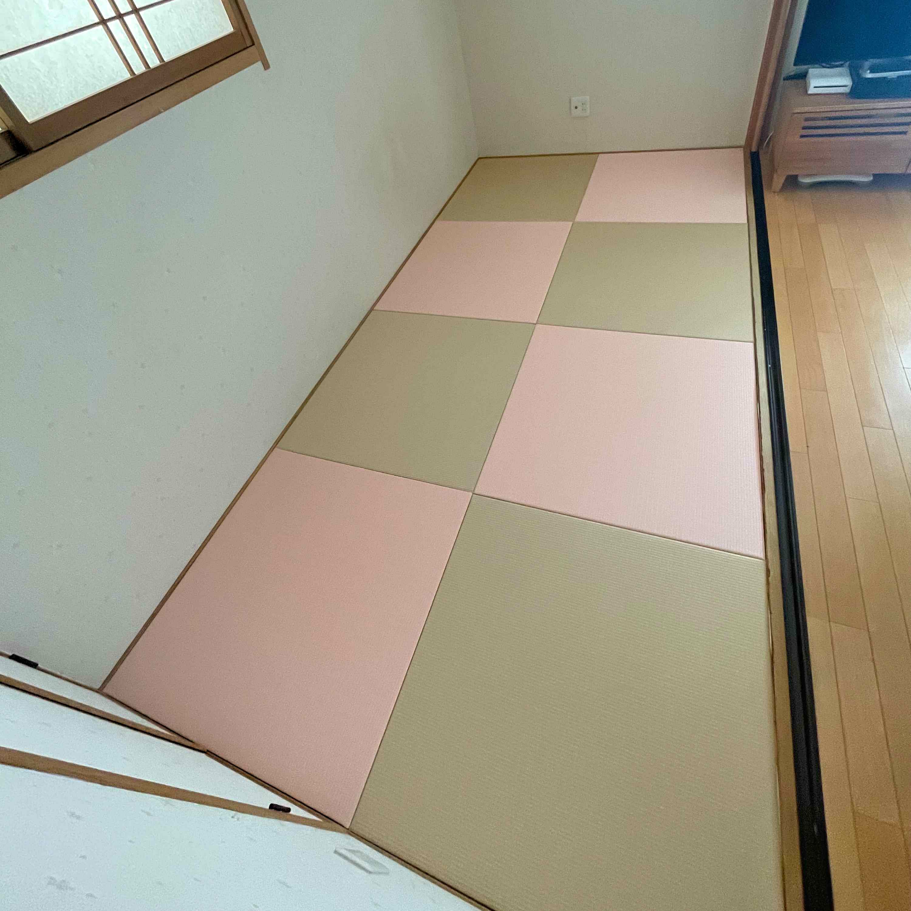 白茶色と薄桜色のセット　8枚